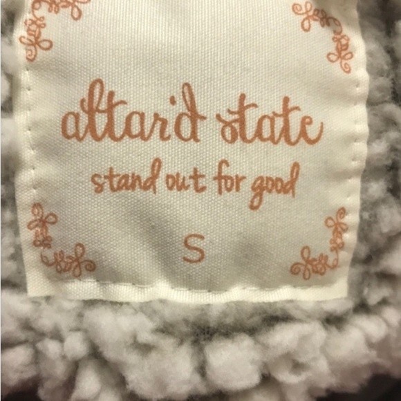 Altar'd State Wubby Sweater Gray Teddy Sherpa Quarter Zip pockets size S - Picture 5 of 12